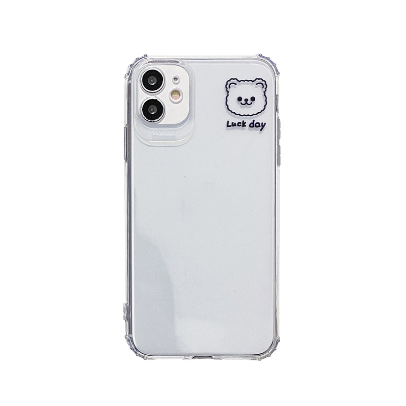 For Iphone11 New Transparent Bear Mobile Phone Shell for iPhone 12Promax Creative Silicone Phone Protective Case