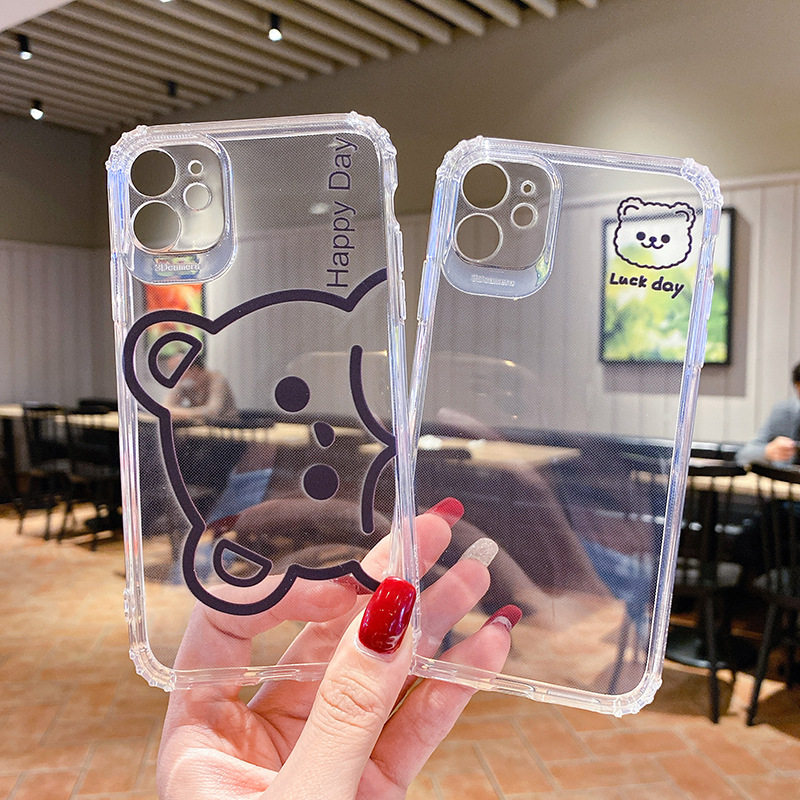 For Iphone11 New Transparent Bear Mobile Phone Shell for iPhone 12Promax Creative Silicone Phone Protective Case For Iphone11 New Transparent Bear Mobile Phone Shell for iPhone 12Promax Creative Silicone Phone Protective Case