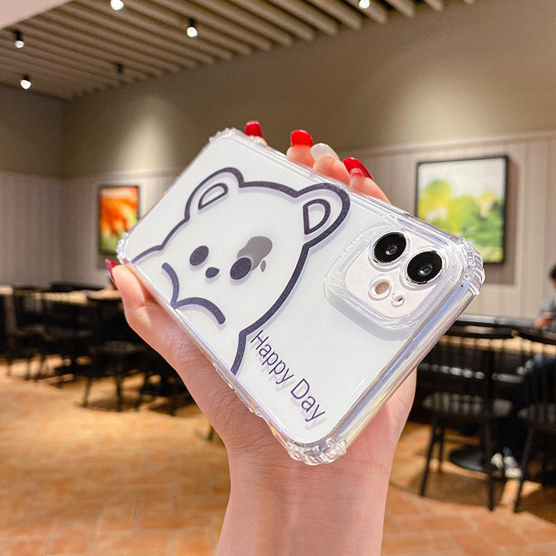 For Iphone11 New Transparent Bear Mobile Phone Shell for iPhone 12Promax Creative Silicone Phone Protective Case For Iphone11 New Transparent Bear Mobile Phone Shell for iPhone 12Promax Creative Silicone Phone Protective Case