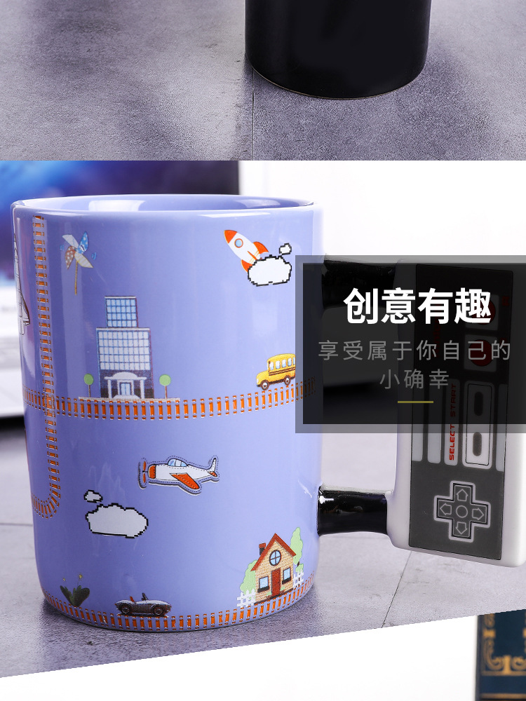Blue Cup Game Controller Ceramic Cup Square Game Controller Mark son creative game Modeling bone porcelain Cup Blue Cup Game Controller Ceramic Cup Square Game Controller Mark son creative game Modeling bone porcelain Cup