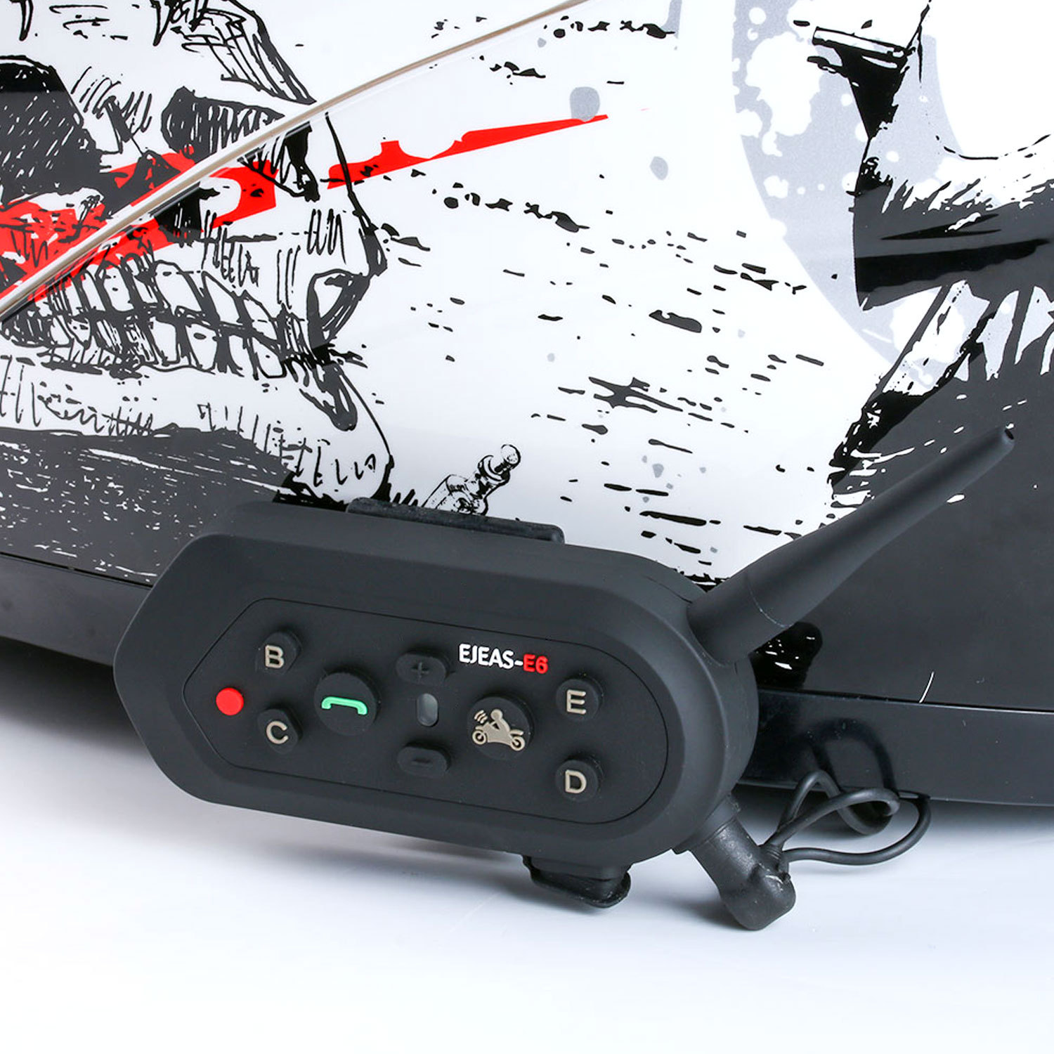 1200 M Helmet Bluetooth Interphone Walkie-Talkie Full Duplex Bluetooth Walkie-Talkie E6