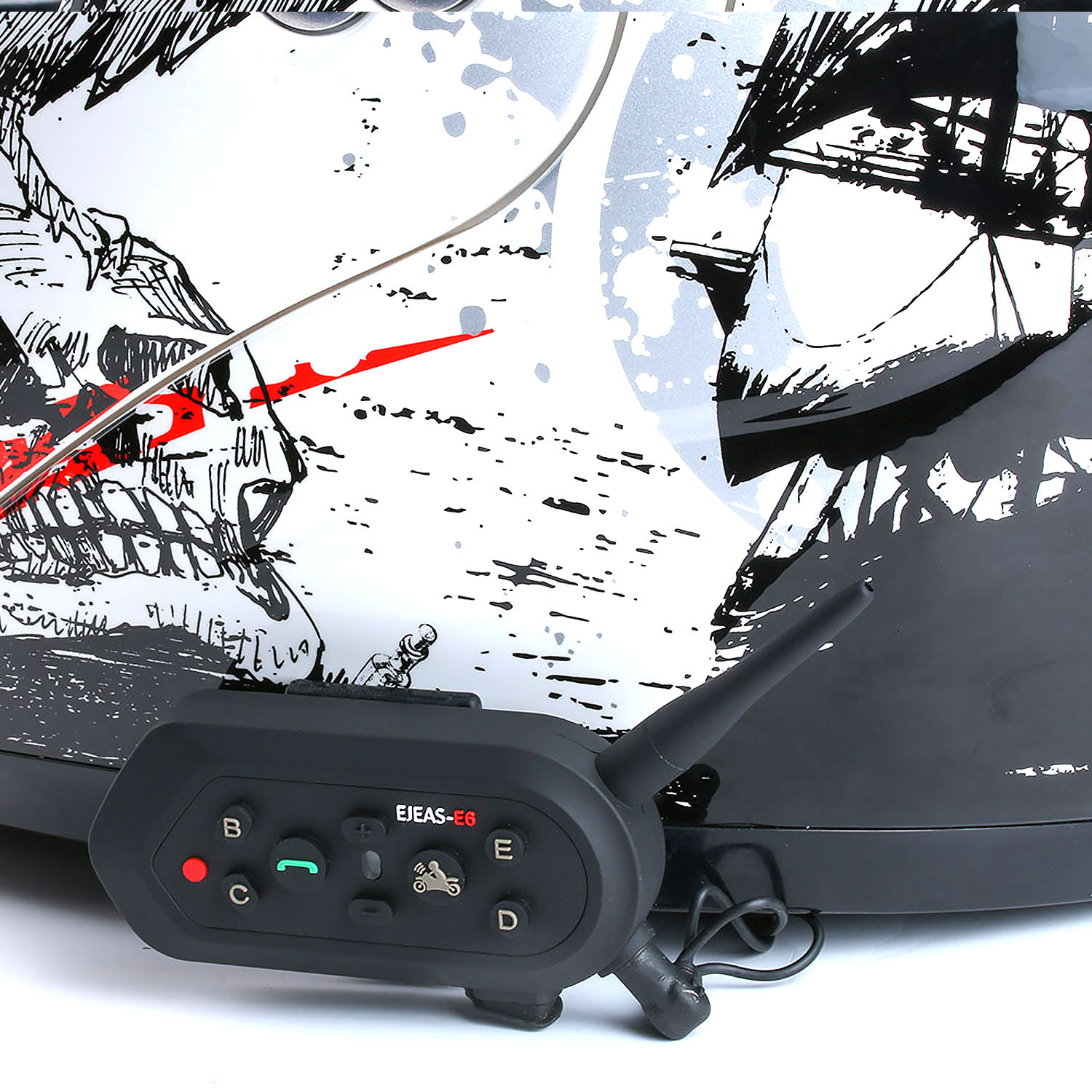 1200 M Helmet Bluetooth Interphone Walkie-Talkie Full Duplex Bluetooth Walkie-Talkie E6