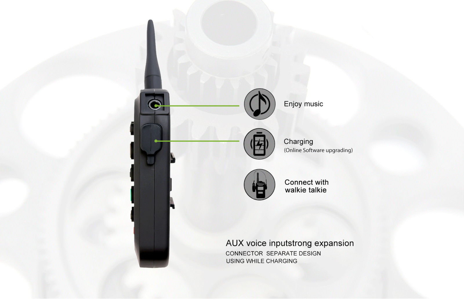 1200 M Helmet Bluetooth Interphone Walkie-Talkie Full Duplex Bluetooth Walkie-Talkie E6