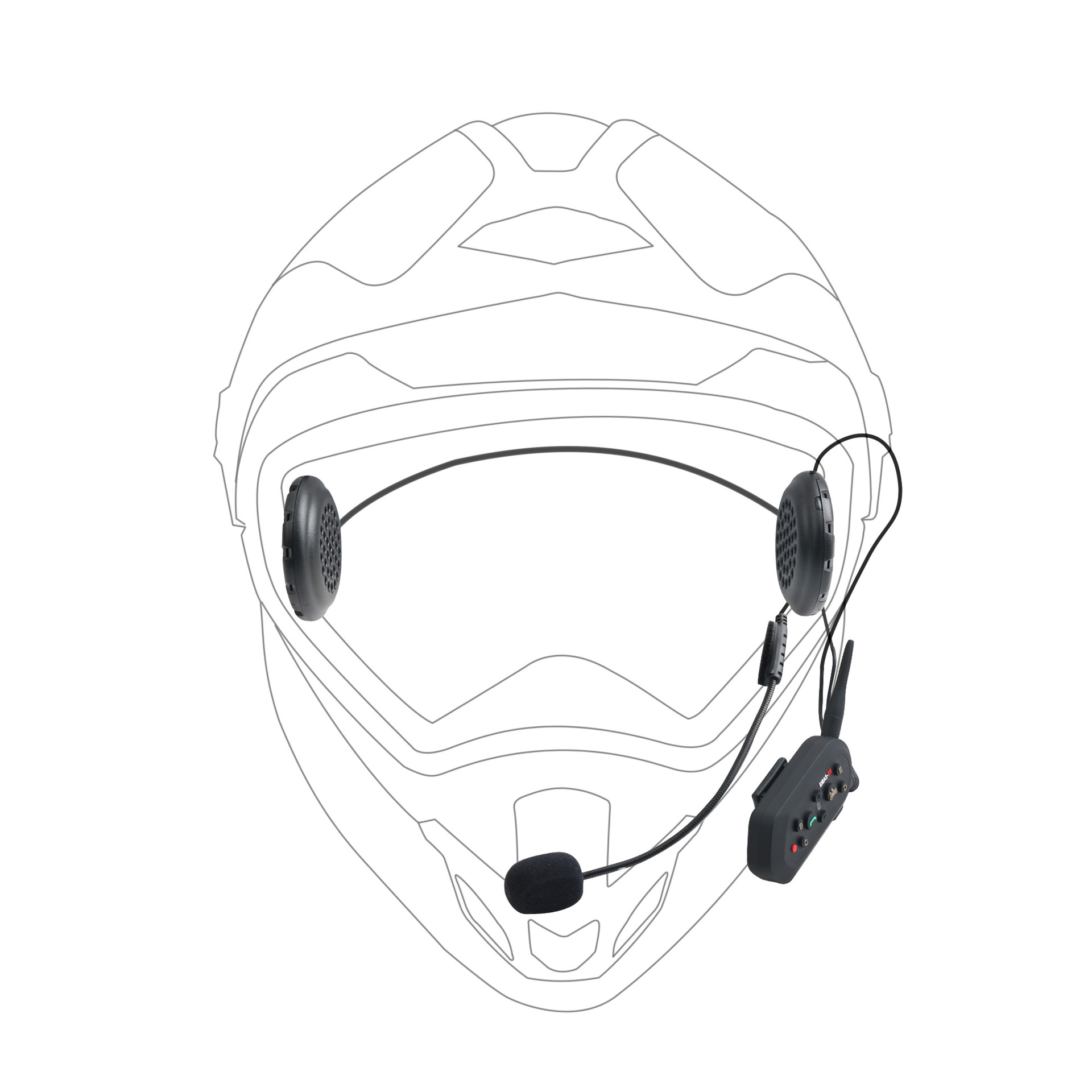 1200 M Helmet Bluetooth Interphone Walkie-Talkie Full Duplex Bluetooth Walkie-Talkie E6