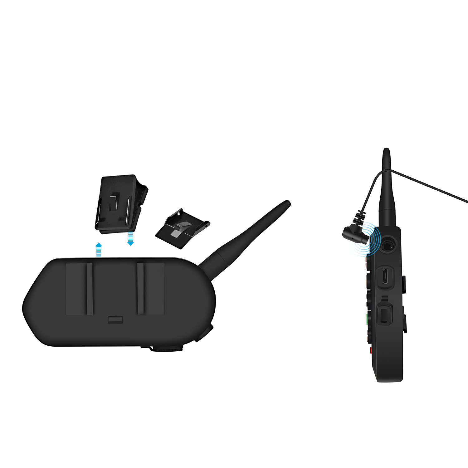 1200 M Helmet Bluetooth Interphone Walkie-Talkie Full Duplex Bluetooth Walkie-Talkie E6