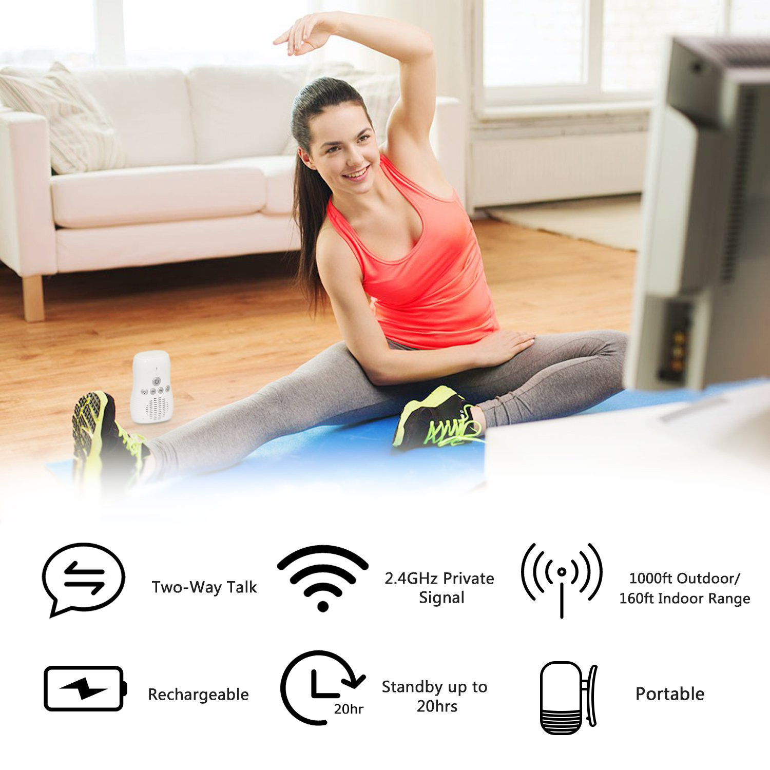 Cross-Border Hot Selling Baby Monitor Monitor Interphone Two-Way Intercom Small Night Lamp Smart Power Saving