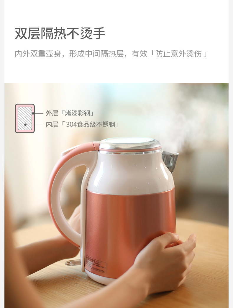 Linlu Electric Kettle Kettle 1.8L Seamless Double-Layer Anti-Scald Electric Kettle 304 Stainless Steel Kettle Lrw5803 Linlu Electric Kettle Kettle 1.8L Seamless Double-Layer Anti-Scald Electric Kettle 304 Stainless Steel Kettle Lrw5803