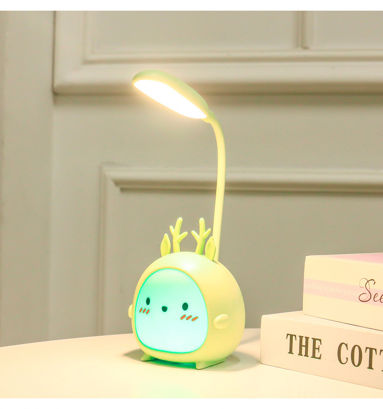 2020 New Cute Cartoon Animal Table Lamp Dormitory Bedside Learning Reading Led Third Gear Dimmable Table Lamp