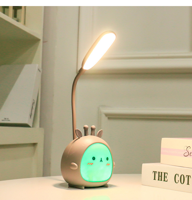 2020 New Cute Cartoon Animal Table Lamp Dormitory Bedside Learning Reading Led Third Gear Dimmable Table Lamp