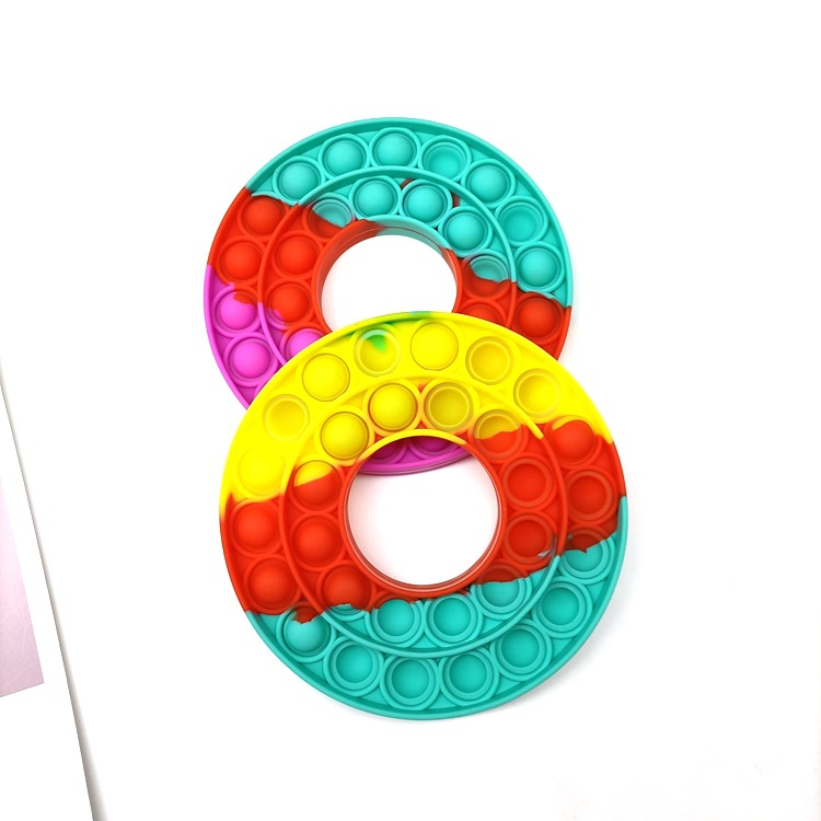 Decompression Toy Mouse Killer Pioneer Desktop Educational Toy Donut Rainbow Silicone Toy Push Bubble Press