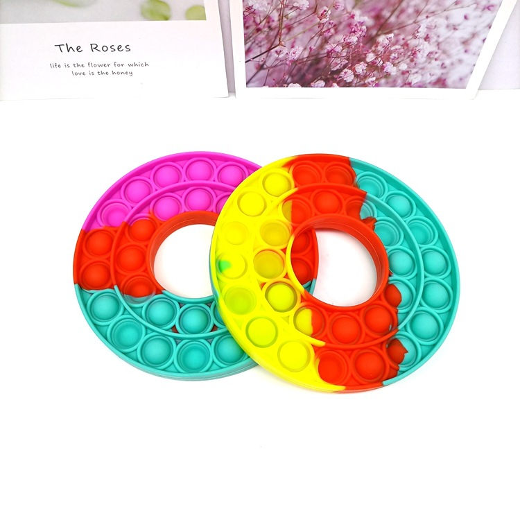 Decompression Toy Mouse Killer Pioneer Desktop Educational Toy Donut Rainbow Silicone Toy Push Bubble Press