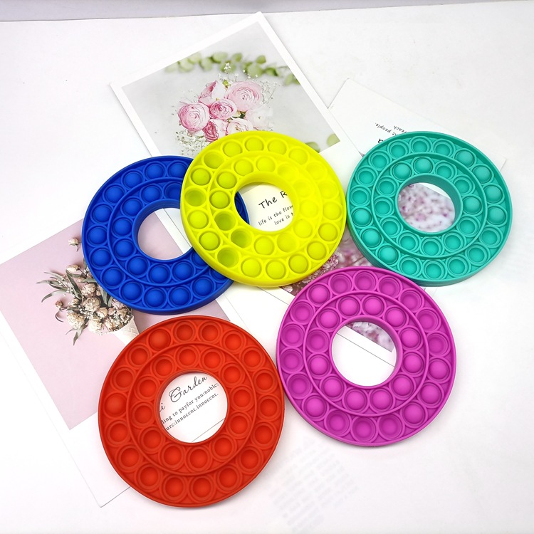 Decompression Toy Mouse Killer Pioneer Desktop Educational Toy Donut Rainbow Silicone Toy Push Bubble Press