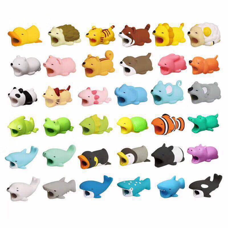 Bite 36 Animal-Shaped Mobile Phone USB Cable Protection Sleeve Anti-Break Cartoon Small Animal Spot Delivery in Seconds