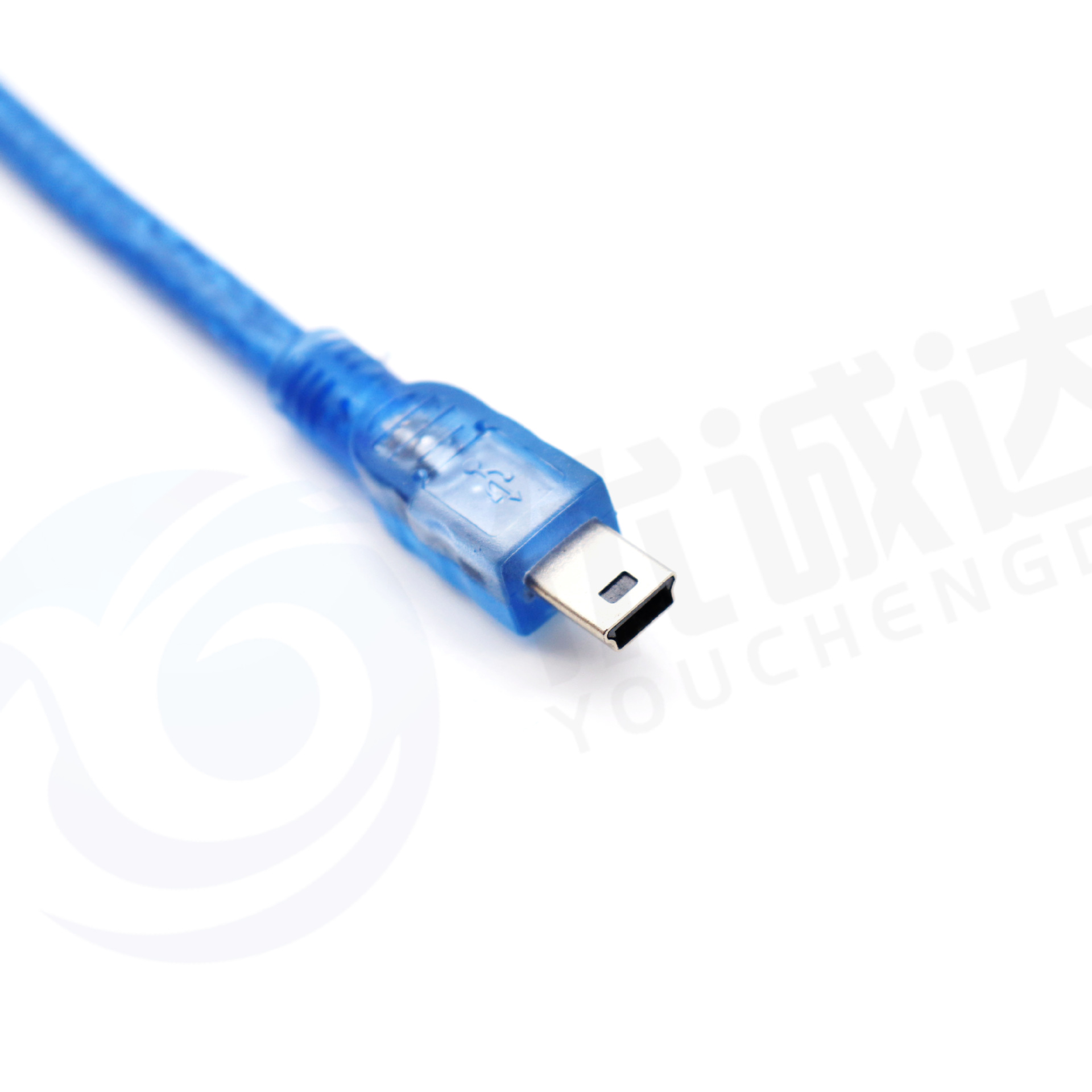 USB Transparent Data Cable Pure Copper Strips Shielded Mini5p USB Data Cable T-Shaped Plug Data Charging Cable