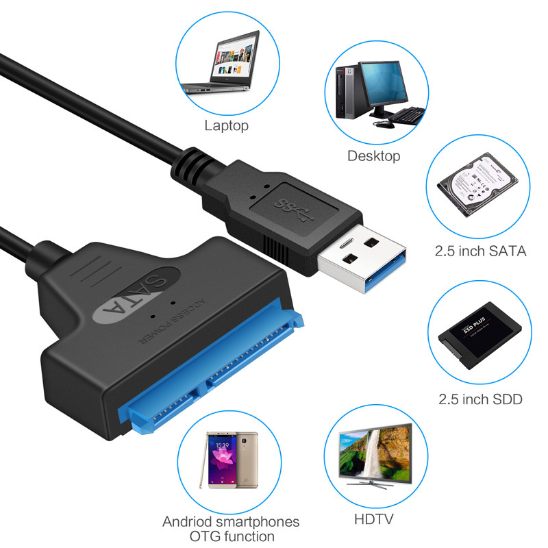 Cross-Border Exclusive USB3.0 USB to IED Sata to USB Adapter Cable 2.5-Inch SSD Hard Disk Cable