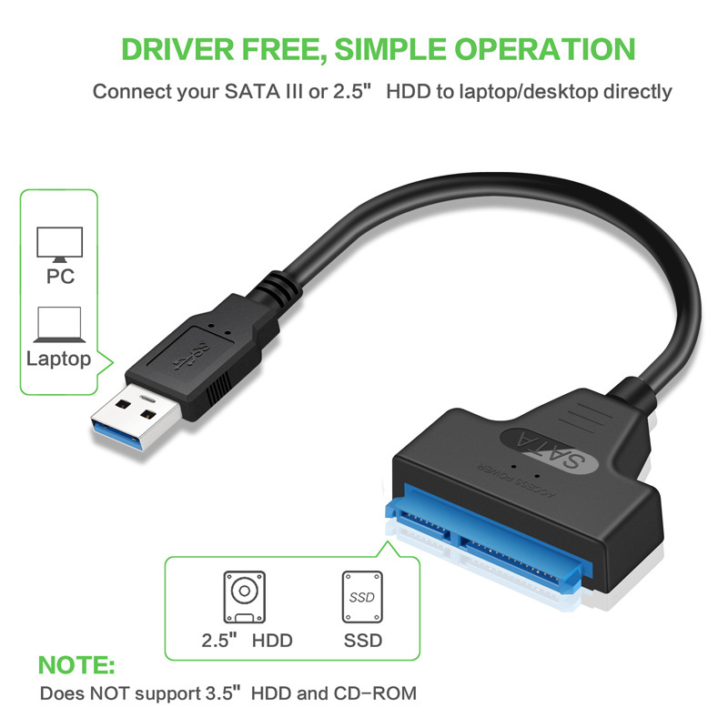 Cross-Border Exclusive USB3.0 USB to IED Sata to USB Adapter Cable 2.5-Inch SSD Hard Disk Cable Cross-Border Exclusive USB3.0 USB to IED Sata to USB Adapter Cable 2.5-Inch SSD Hard Disk Cable