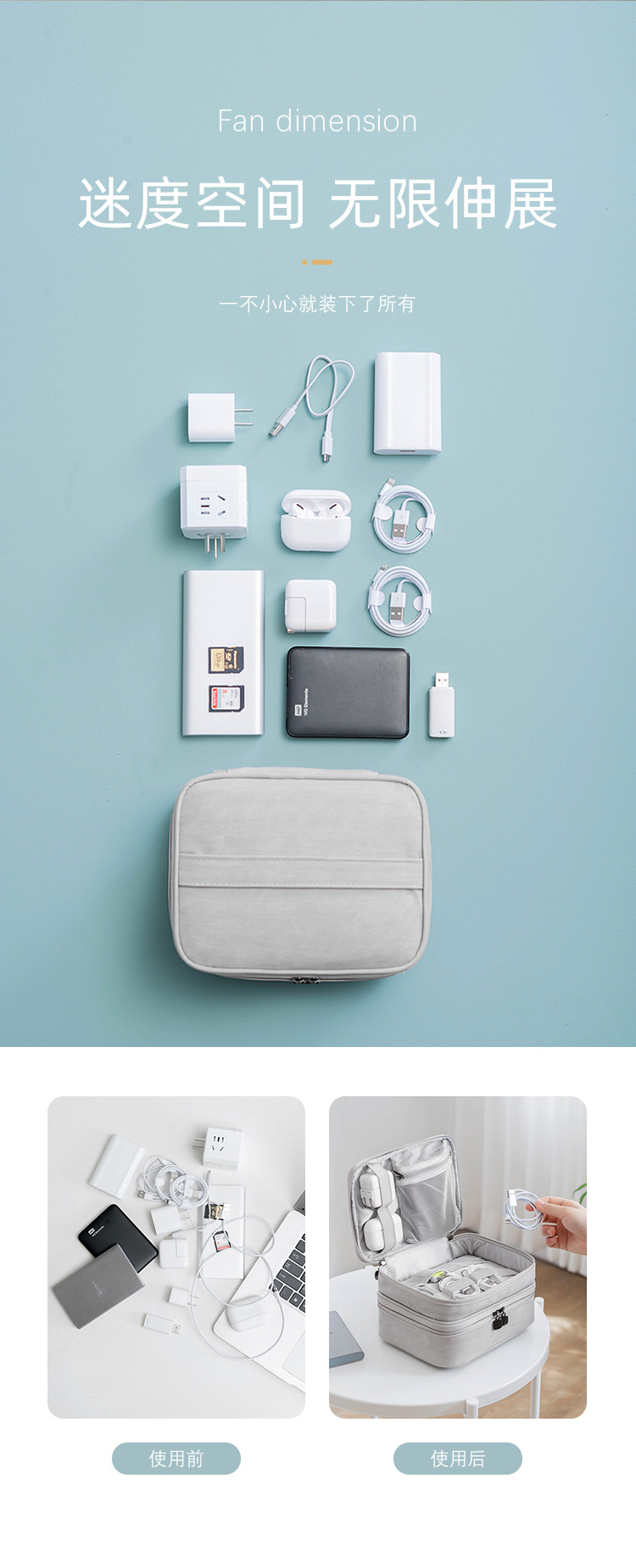 Obsession Cross-Border Multifunctional Travel Digital Storage Bag Mobile Power Headset USB Cable Multi Functional Bag Obsession Cross-Border Multifunctional Travel Digital Storage Bag Mobile Power Headset USB Cable Multi Functional Bag