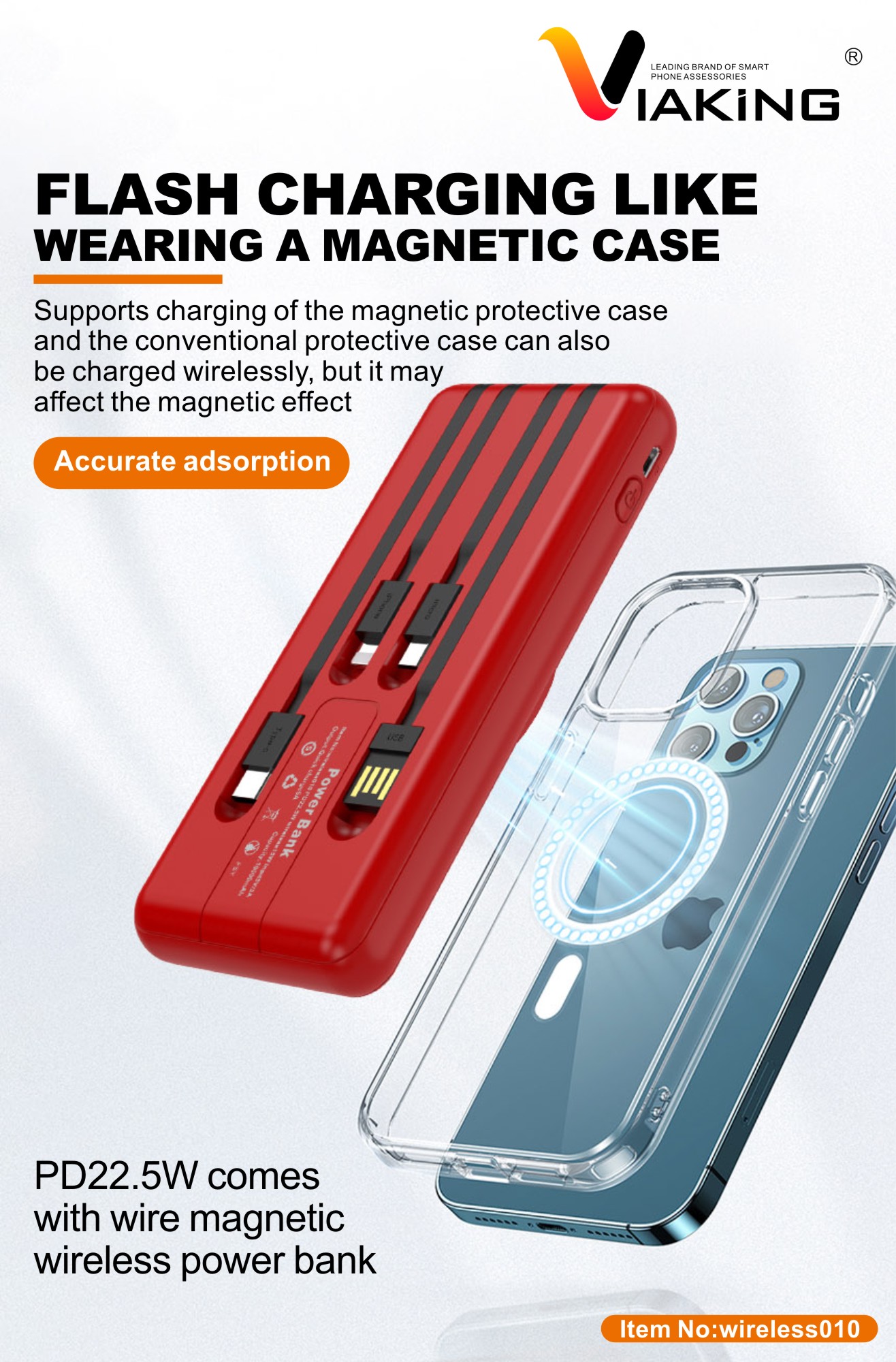 Magnetic Wireless Charger Power Bank 10000 MA with Cable for Apple Huawei Pd22.5w Mobile Power Supply Magnetic Wireless Charger Power Bank 10000 MA with Cable for Apple Huawei Pd22.5w Mobile Power Supply