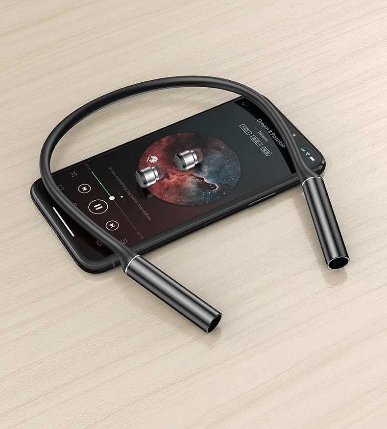 CrossBorder New NeckMounted Bluetooth Headset 50 Magnetic Sucker Sports Earphone Dual Handle Call NeckMounted Headset