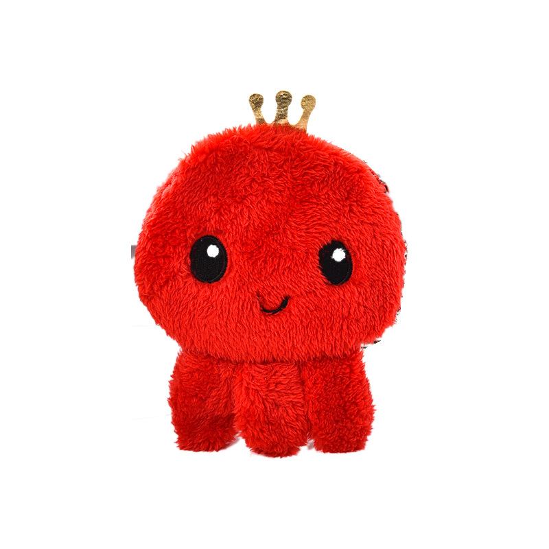 Cute Plush Bag Cartoon Octopus Coin Purse Key Case Storage Bag Earphone Cable Package Reversible Octopus Bag