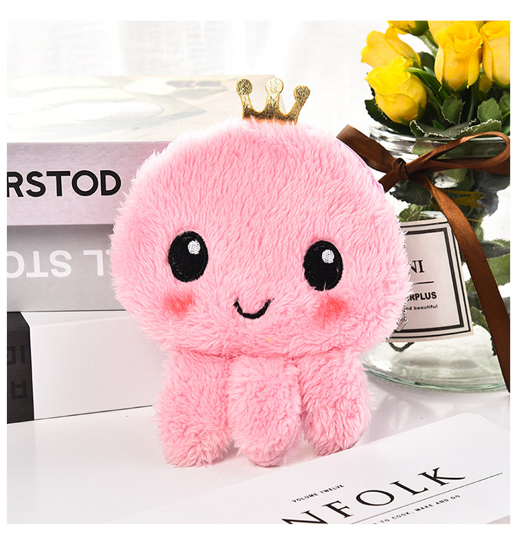Cute Plush Bag Cartoon Octopus Coin Purse Key Case Storage Bag Earphone Cable Package Reversible Octopus Bag