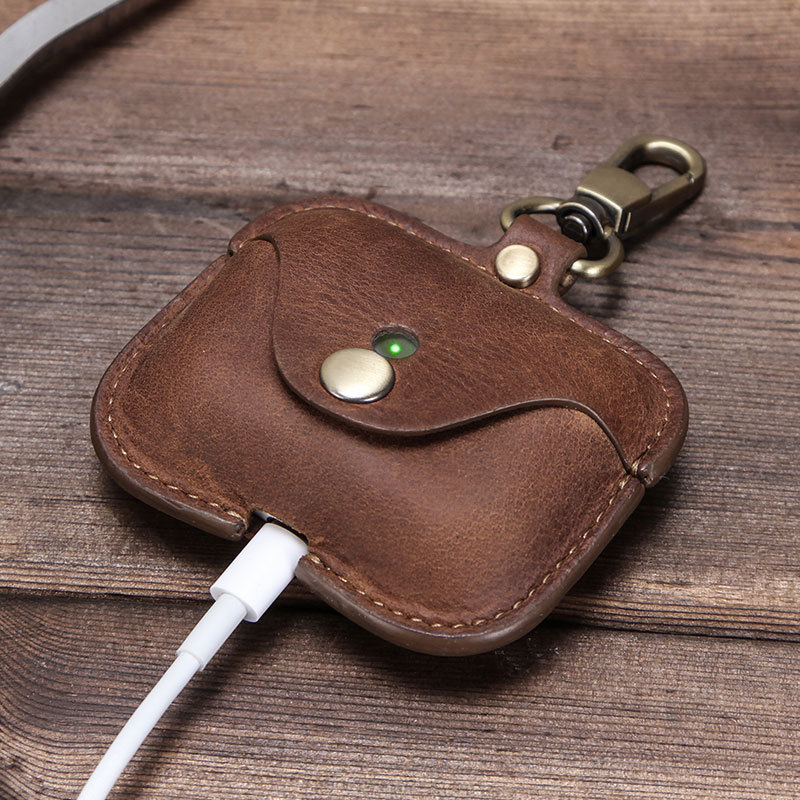 Protective Case Italian Crazy Horse Leather for Apple Airpods3 Bluetooth Wireless Earphone Sleeves