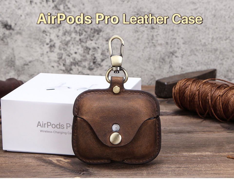 Protective Case Italian Crazy Horse Leather for Apple Airpods3 Bluetooth Wireless Earphone Sleeves