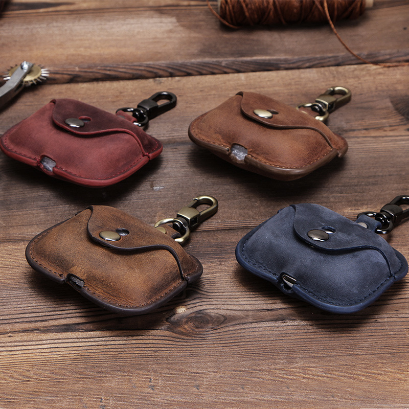 Protective Case Italian Crazy Horse Leather for Apple Airpods3 Bluetooth Wireless Earphone Sleeves
