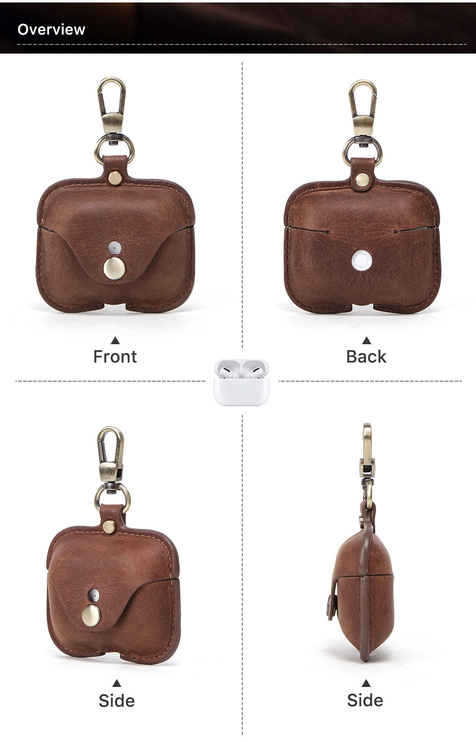 Protective Case Italian Crazy Horse Leather for Apple Airpods3 Bluetooth Wireless Earphone Sleeves
