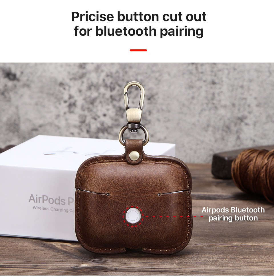 Protective Case Italian Crazy Horse Leather for Apple Airpods3 Bluetooth Wireless Earphone Sleeves