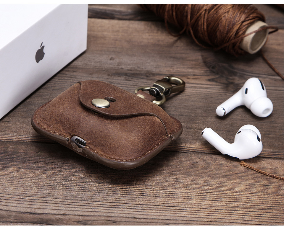 Protective Case Italian Crazy Horse Leather for Apple Airpods3 Bluetooth Wireless Earphone Sleeves