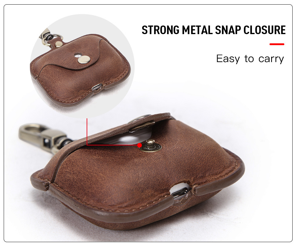 Protective Case Italian Crazy Horse Leather for Apple Airpods3 Bluetooth Wireless Earphone Sleeves