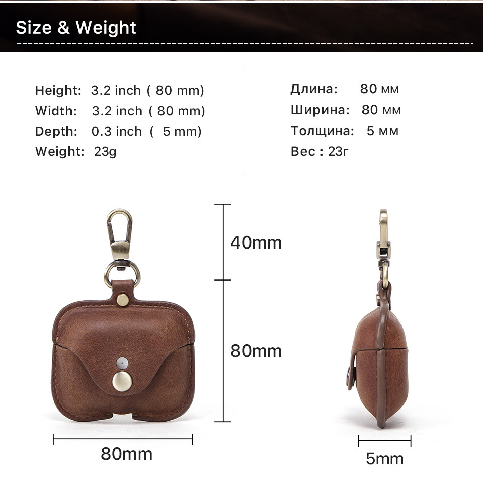 Protective Case Italian Crazy Horse Leather for Apple Airpods3 Bluetooth Wireless Earphone Sleeves