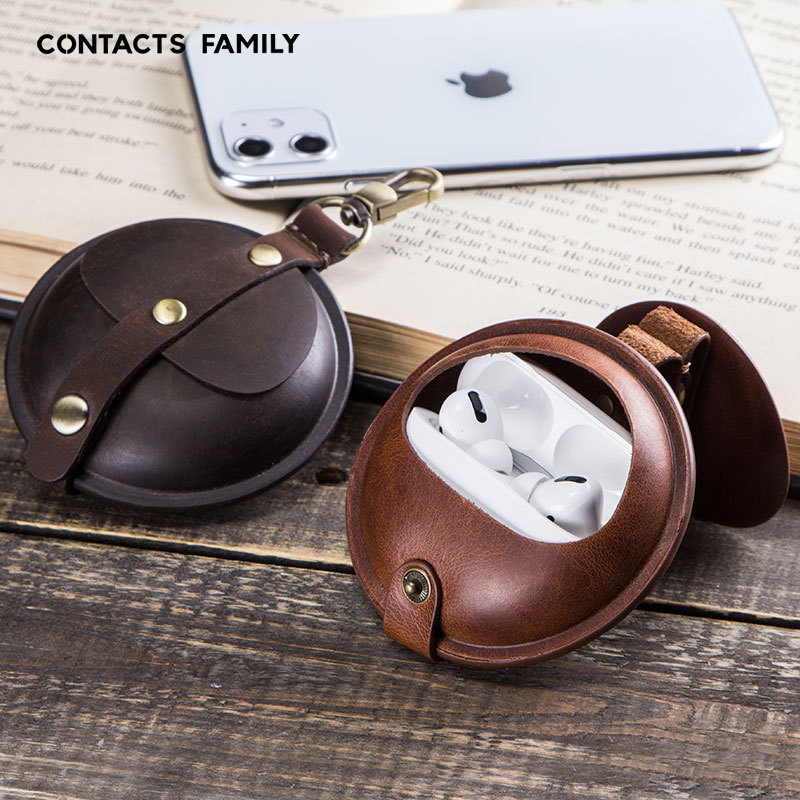 Protective Case Italian Crazy Horse Leather for Apple Airpods3 Bluetooth Wireless Earphone Sleeves