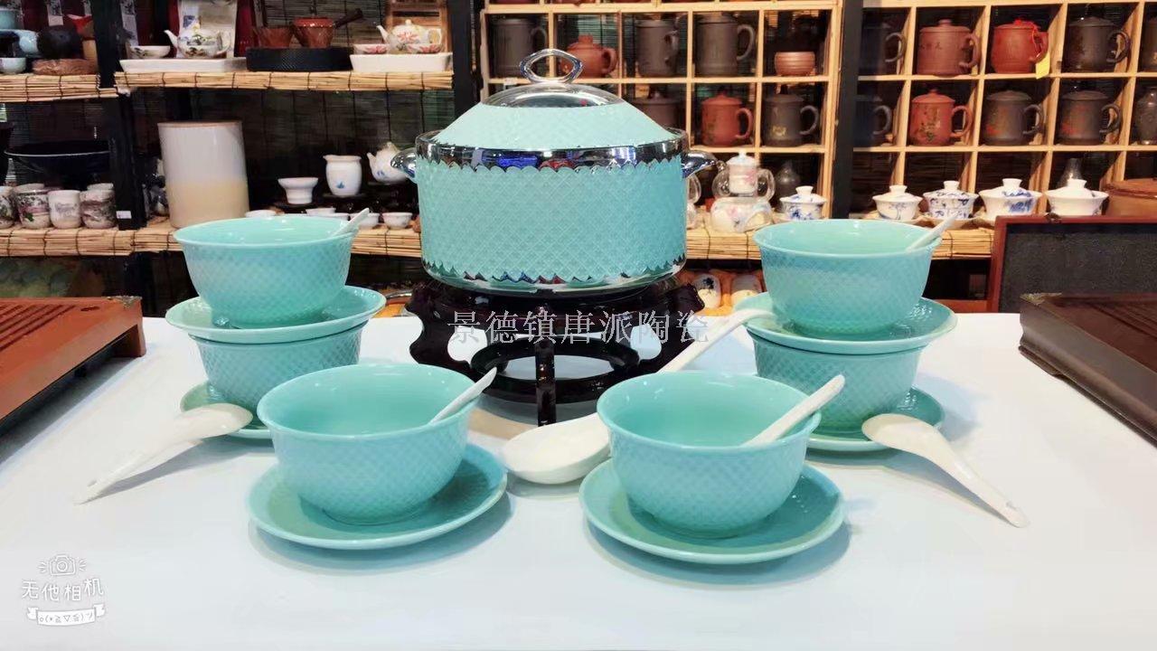 Jingdezhen ceramic soup pot ceramic bowl ceramic double ear pot rice noodle pot heat-resistant king kong pot health pot