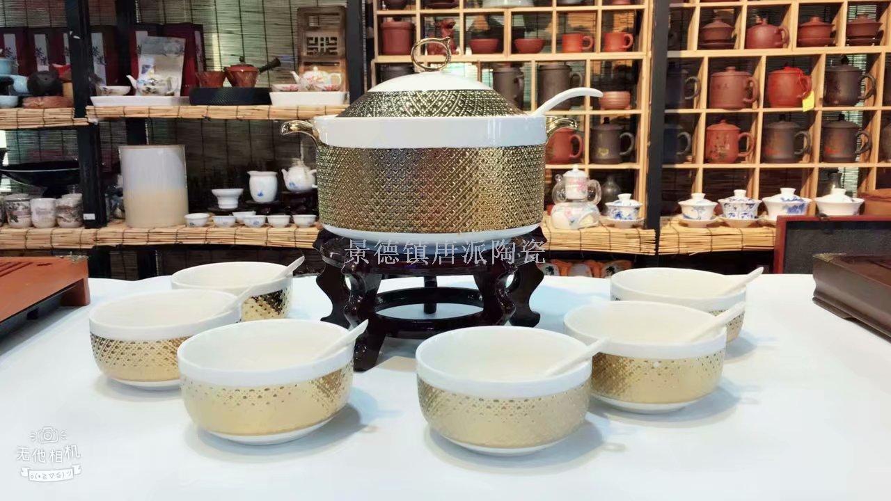 Jingdezhen ceramic soup pot ceramic bowl ceramic double ear pot rice noodle pot heat-resistant king kong pot health pot Jingdezhen ceramic soup pot ceramic bowl ceramic double ear pot rice noodle pot heat-resistant king kong pot health pot