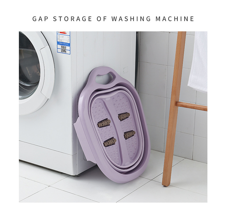 Multifunctional Household Folding Foot Bath Barrel Portable Roller Massage Foot Tub Plastic Adult Feet-Washing Basin