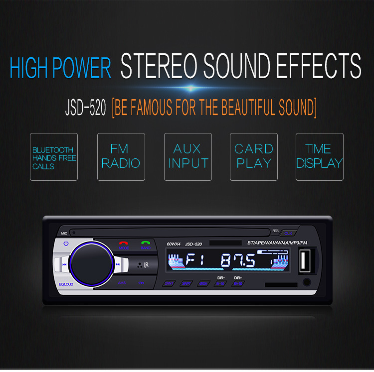 CrossBorder s Bluetooth HandsFree Car Kit HandsFree Calls MP3 Player Car Is Exposed to the MultiFunction Radio JSD520