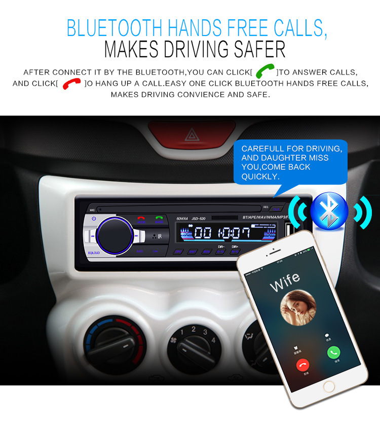 CrossBorder s Bluetooth HandsFree Car Kit HandsFree Calls MP3 Player Car Is Exposed to the MultiFunction Radio JSD520