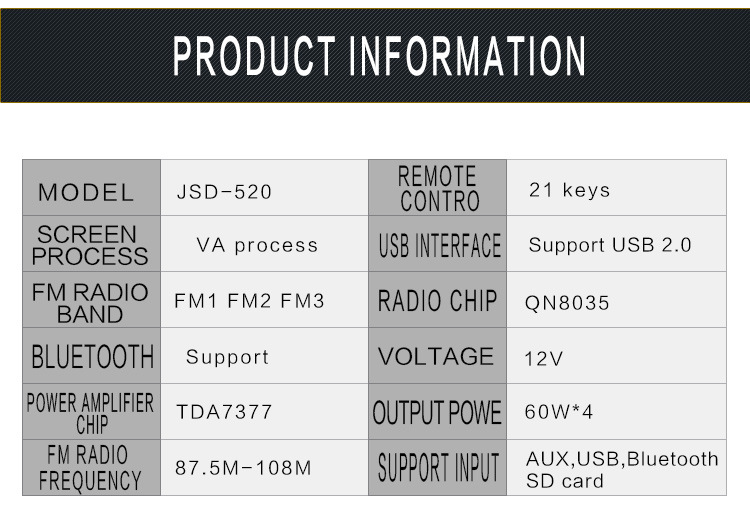 CrossBorder s Bluetooth HandsFree Car Kit HandsFree Calls MP3 Player Car Is Exposed to the MultiFunction Radio JSD520