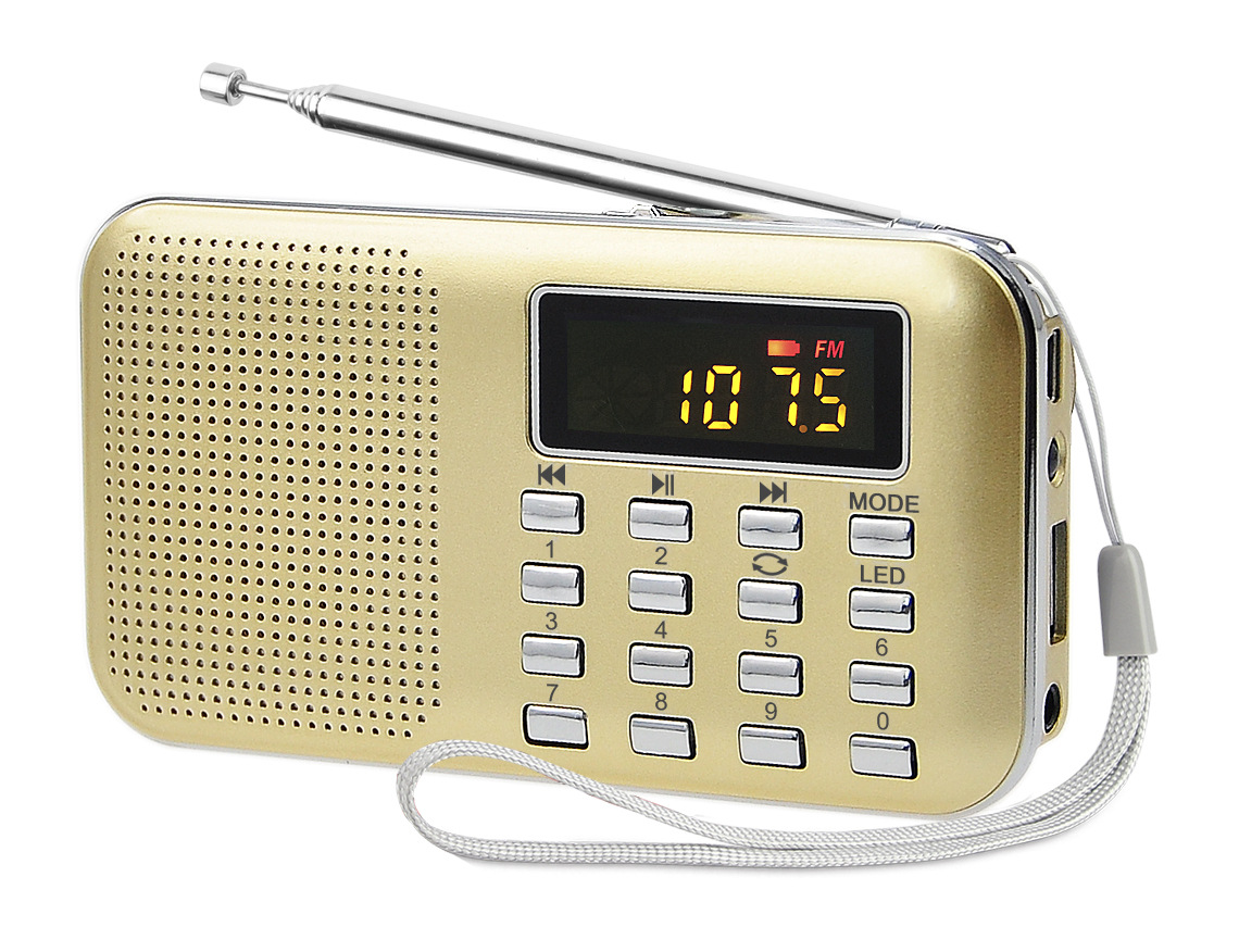 UltraThin Foreign Trade Radio Elderly Portable Square Morning Exercise Speaker Digital FM Card Speaker Whole