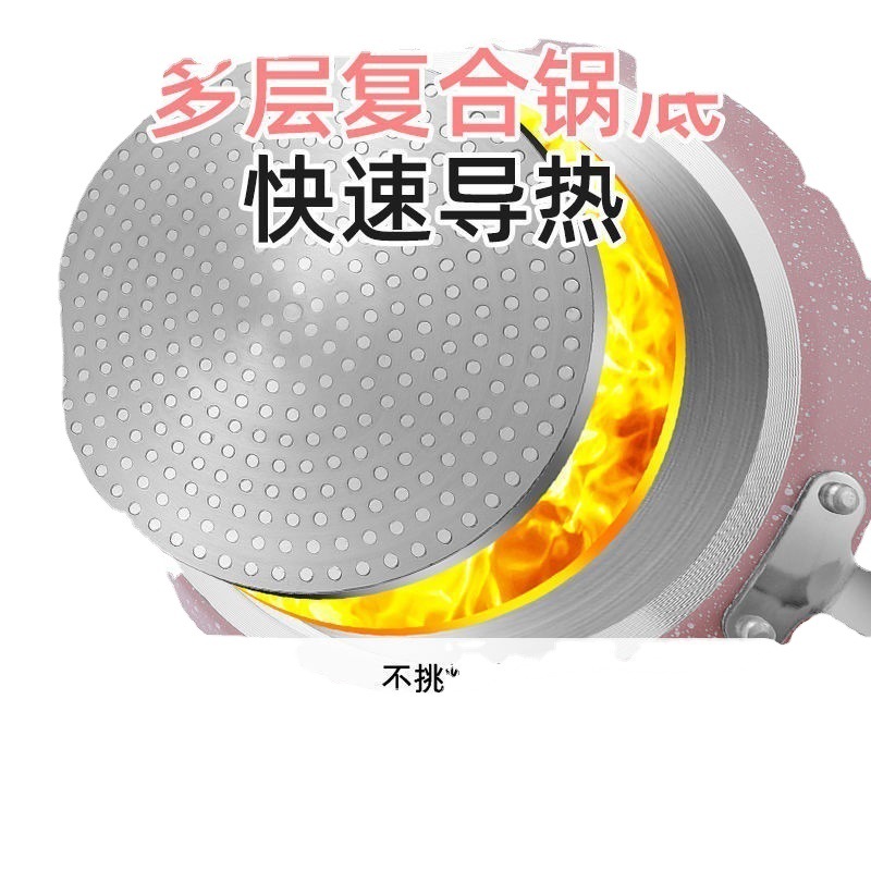 MultiLayer Pan NonStick Frying Pan Fry Pan Household Flat NonStick Frying Pan Induction Cooker Baby Food Supplement