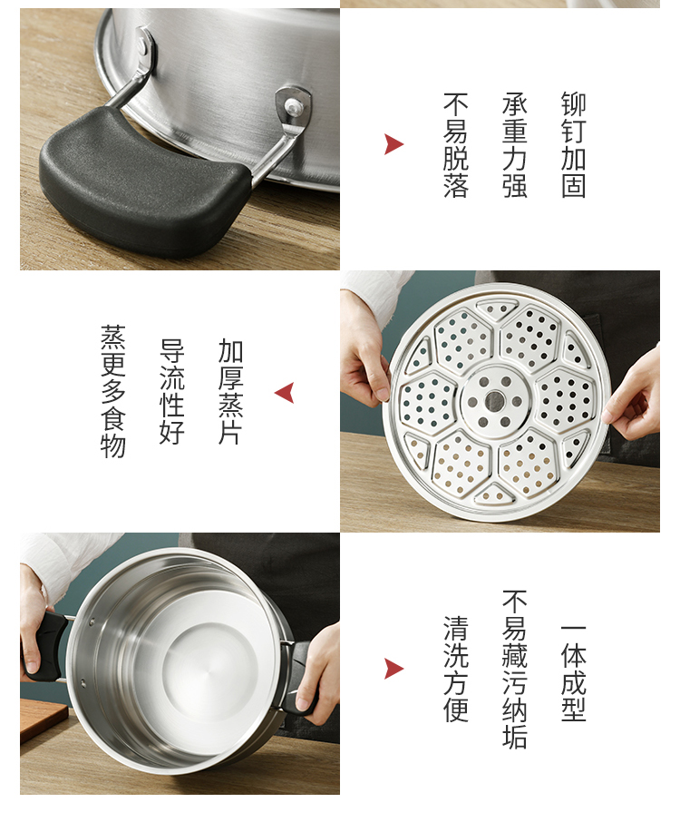 Household Small Double-Layer Stainless Steel Steamer for Steamed Buns Dormitory Induction Cooker for Gas Range Steamer