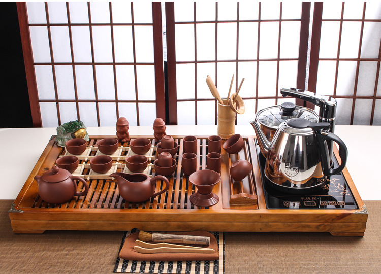 Black Gold Stone Tea Tray Yixing Purple Sand Tea Set Solid Wood Tea Tray FourInOne Induction Cooker Special Gift Whole Black Gold Stone Tea Tray Yixing Purple Sand Tea Set Solid Wood Tea Tray FourInOne Induction Cooker Special Gift Whole