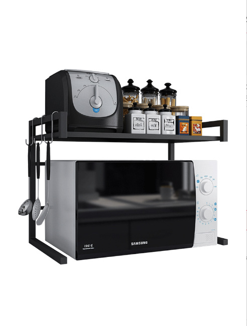 Telescopic kitchen shelf microwave oven shelf 2 floor multifunctional electric rice cooker oven storage supplies storage