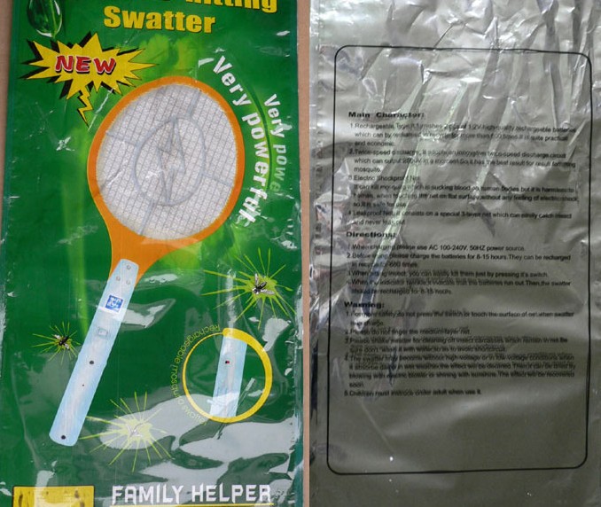 High quality plastic rechargeable electric mosquito swatter 706