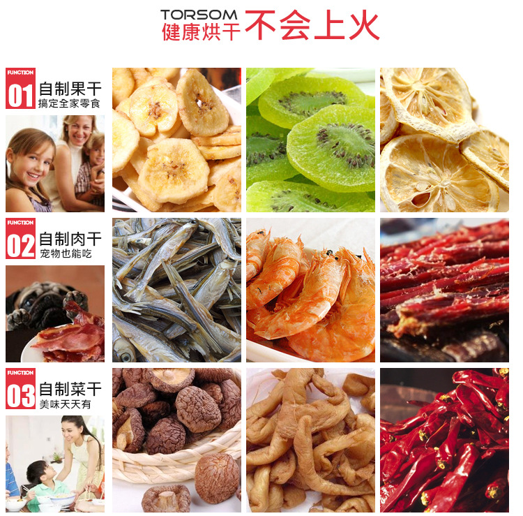 Torsomd2 Dried Fruit Machine Food Dehydration Dryer Household Fruit Vegetable Meat Medicine Yogurt Foodstuff Dryer