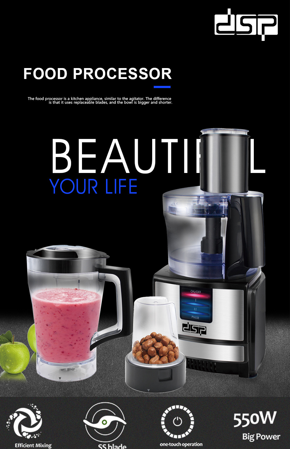 DSP Meat Grinder Household Multi-Function Electric Food Processor Stainless Steel Minced Meat Cutting Vegetable Stirring DSP Meat Grinder Household Multi-Function Electric Food Processor Stainless Steel Minced Meat Cutting Vegetable Stirring