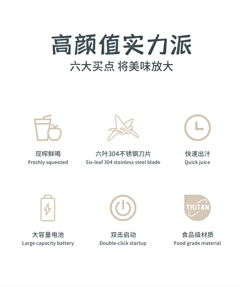 Caballen Portable Small Juicer Household Fruit Juice Extractor Mini Electric Cup Type Caballen Portable Small Juicer Household Fruit Juice Extractor Mini Electric Cup Type