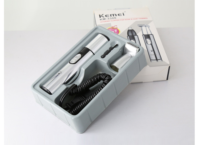 KM-3306 electric nose hair wholesale 2-in-1 rechargeable nose hair trimmer box packaging KM-3306 electric nose hair wholesale 2-in-1 rechargeable nose hair trimmer box packaging